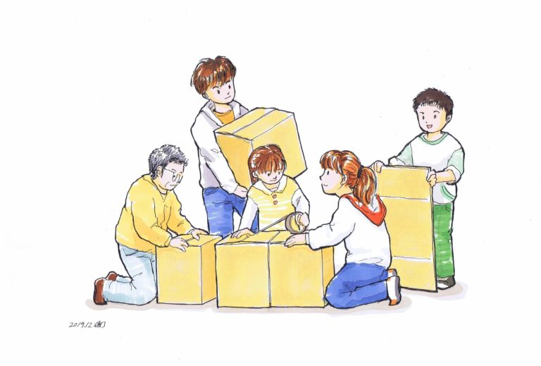 段ボールベッドイラスト