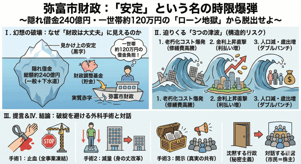 弥富市財政：「安定」という名の時限爆弾-min