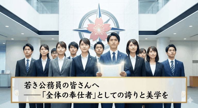 若き公務員の皆さんへ ——「全体の奉仕者」としての誇りと美学を-min