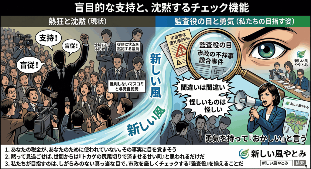 盲目的な支持と沈黙するチェック機能